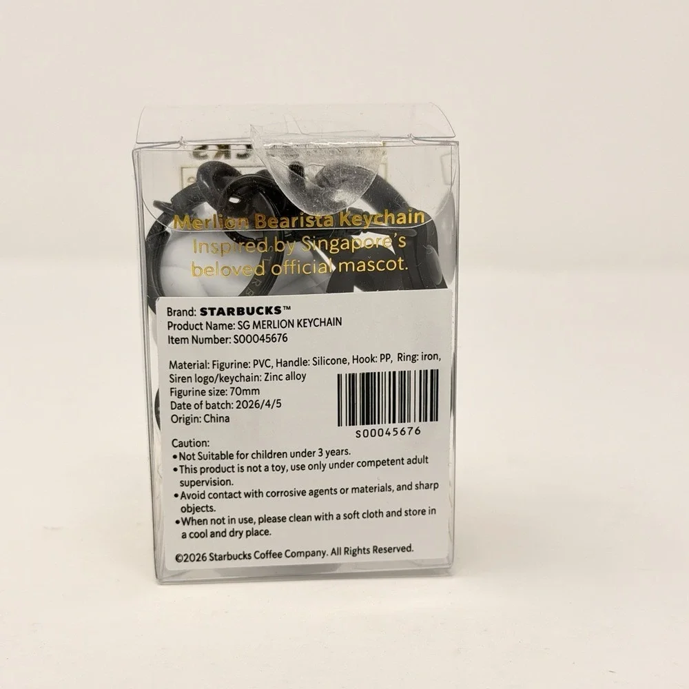 Starbucks Singapore Merlion Bearista Bear Keychain Exclusive‎ NWT Figurine 2026